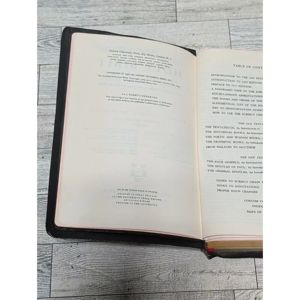 Holy BIBLE The New Scofield Reference Edition KJV Morocco Leather 1967 Oxford